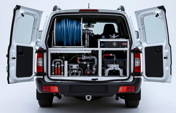 Sleipnir Plumbing van with drain jetting and camera inspection equipment